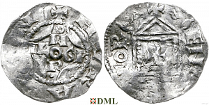 Денарий, Германия, Верхняя Лотарингия, Pilgrim (1027-1036) и Konrad II (1027-1039), м.д. Andernach, Dbg. 451