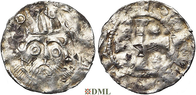 Денарий, Германия, Нижняя Лотарингия, Otto III (983-1002), м.д. Deventer, Ilisch 2000, 1.2