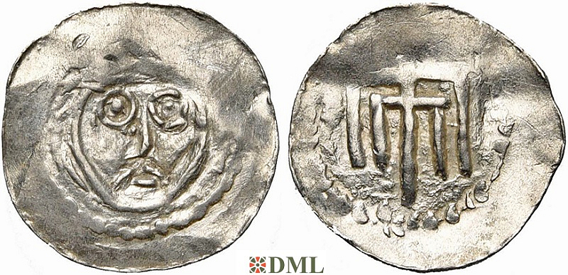 Денарий, Германия, Нижняя Лотарингия, Bernhard II (1011-1059), м.д. Jever, Dbg. 591