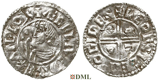 Денарий, Англия, Æthelred II (978-1016), м.д. Ipswich, монетарий Leofstan, North 770