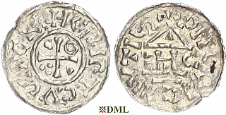 Обол, Германия, Бавария, Heinrich II (1002-1024), м.д. Regensburg, монетарий ECCO, Hahn 1976, 28