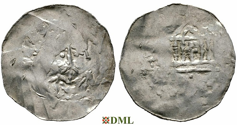 Денарий, Германия, Швабия, Konrad II (1024-1039), м.д. Strassburg, Dbg. 924
