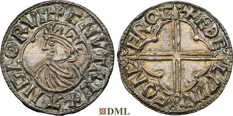 Денарий, Англия, Cnut (1016-1035), м.д. Cricklade, монетарий Æthelwine, North 781