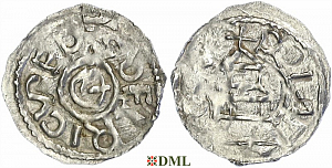 Денарий, Германия, Швабия, Ulrich I (1002-1026), м.д. Chur, Dbg. 984