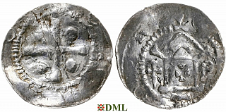 Денарий, Германия, Саксония, Anonymous bishop, м.д. Erfurt, Dbg.