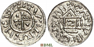Денарий, Германия, Бавария, Heinrich II (1002-1024), м.д. Nabburg, монетарий IICIV, Hahn 1976, 74a1