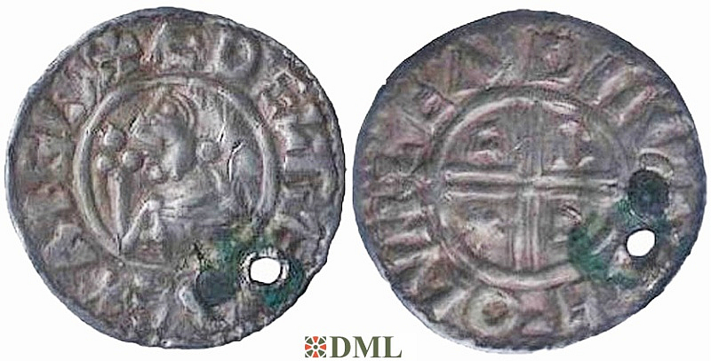 Денарий, Англия, Æthelred II (978-1016), м.д. London, монетарий Eadmund, North 770
