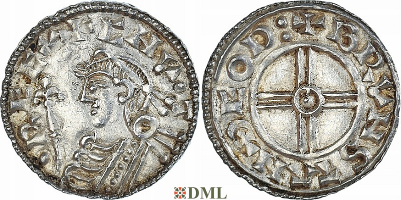 Денарий, Англия, Cnut (1016-1035), м.д. Thetford, монетарий , North 787