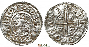 Денарий, Англия, Æthelred II (978-1016), м.д. Exeter, монетарий Edric, North 770