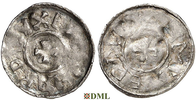 Денарий, Германия, Саксония, Bernard I (973-1011), м.д. Luneburg, Dbg. 587
