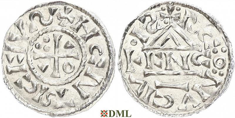 Денарий, Германия, Бавария, Heinrich II (1002-1024), м.д. Regensburg, монетарий ENCO, Hahn 1976, 27d8