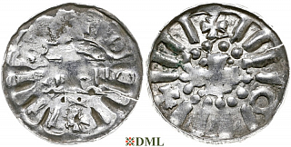Денарий, Германия, Саксония, Anonymous bishop, Sachesnpfennig, Kilger 2000, KN 3