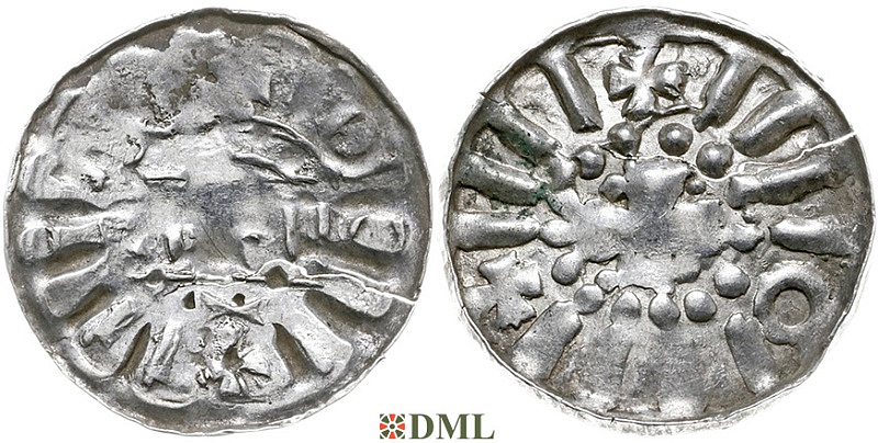 Денарий, Германия, Саксония, Anonymous bishop, Sachesnpfennig, Kilger 2000, KN 3
