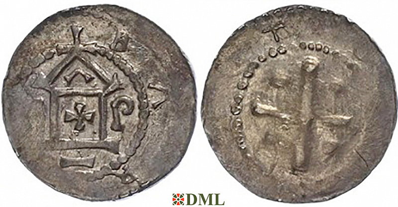 Денарий, Германия, Саксония, Bardo (1031-1051), м.д. Erfurt, Dbg. 878