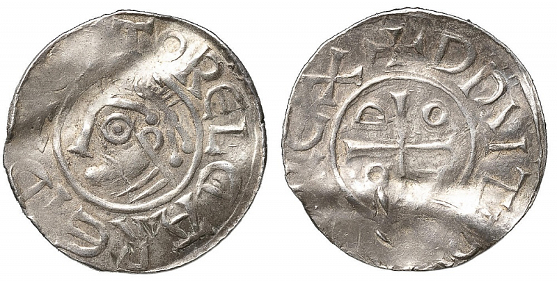 Денарий, Германия, Саксония, Otto III (983-1002), м.д. Goslar, type OAP, Dbg. 1164