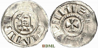 Денарий, Германия, Саксония, Anonymous bishop, м.д. Magdeburg, Dbg. 1330