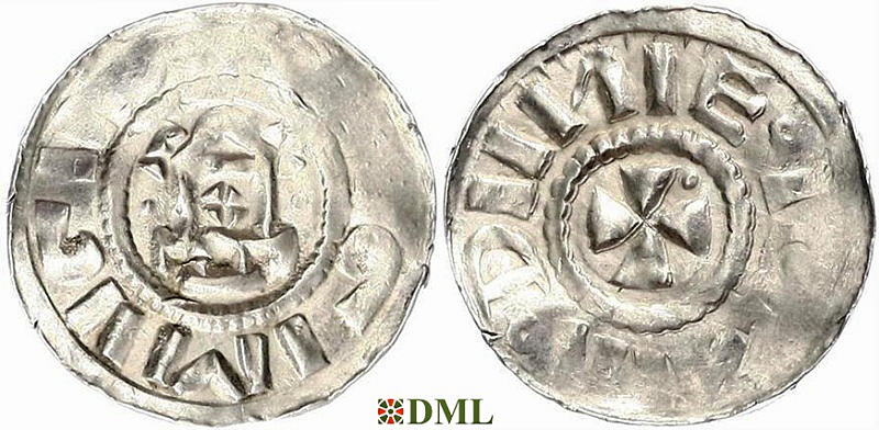 Денарий, Германия, Саксония, Anonymous bishop, м.д. Magdeburg, Dbg. 1330