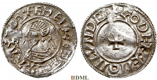 Денарий, Англия, Æthelred II (978-1016), м.д. London, монетарий Godere