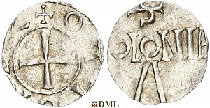 Денарий, Германия, Нижняя Лотарингия, Otto III (983-1002), м.д. Koln, Dbg. 331