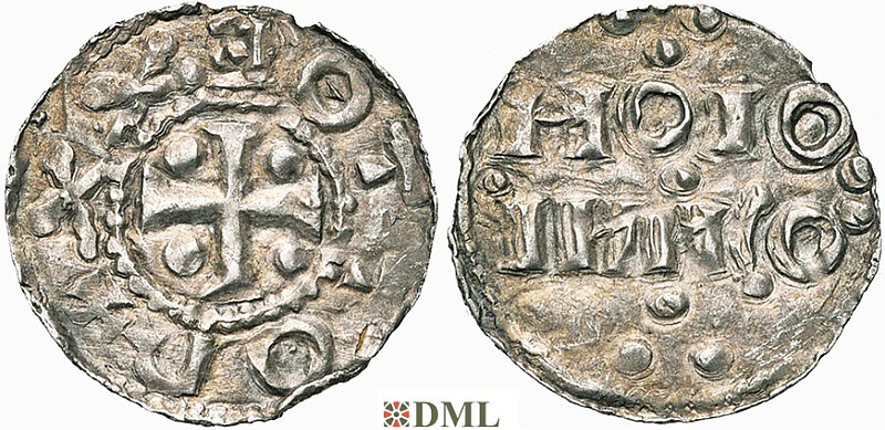 Денарий, Германия, Нижняя Лотарингия, Otto I (936-962), м.д. Huy, Ilisch 2014, 33.2