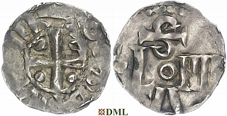 Денарий, Германия, Нижняя Лотарингия, Otto I (962-973) или Otto II (973-983), м.д. Koln, Dbg. 333