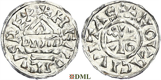 Денарий, Германия, Бавария, Heinrich II (1002-1024), м.д. Neuburg, монетарий DIOTP, Hahn 1976, 84a1