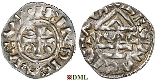 Денарий, Германия, Бавария, Heinrich IV (995-1002), м.д. Regensburg, монетарий WICL, Hahn 1976, 25e2