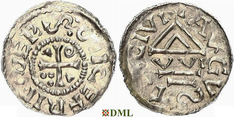 Денарий, Германия, Швабия, Siegfried I (1000-1006), м.д. Augsburg, монетарий WI, Hahn 1976, 141a1.1