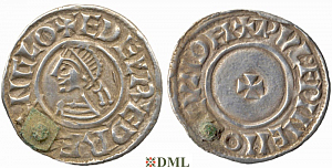Денарий, Англия, Æthelred II (978-1016), м.д. London, монетарий Wulfwine, North 777
