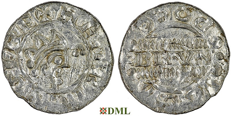 Денарий, Германия, Нижняя Лотарингия, Bruno III (1050-1057), м.д. Dokkum, Ilisch 2000, 21.22