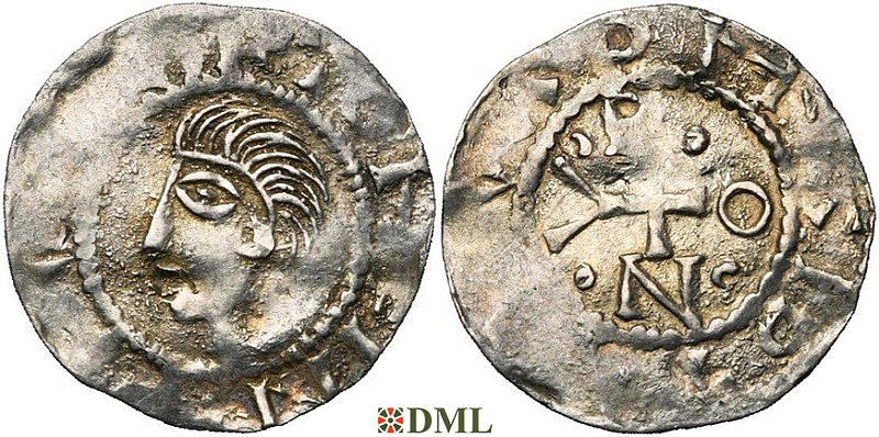 Денарий, Германия, Нижняя Лотарингия, Heinrich II (1002-1024), м.д. Deventer, Ilisch 2000, 1.9