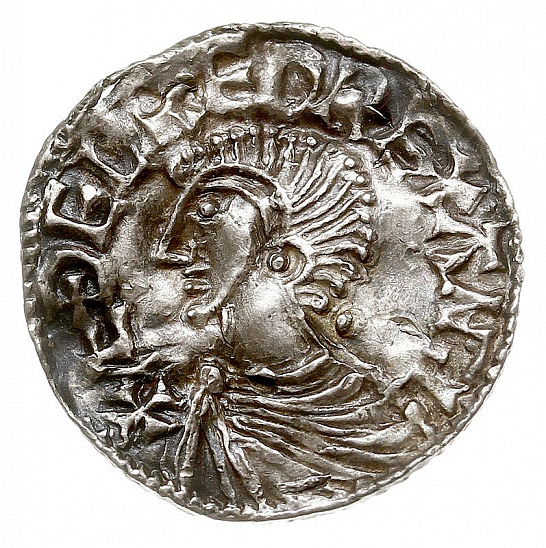 Денарий, Англия, Æthelred II (978-1016), м.д. Exeter, монетарий Carls, North 774