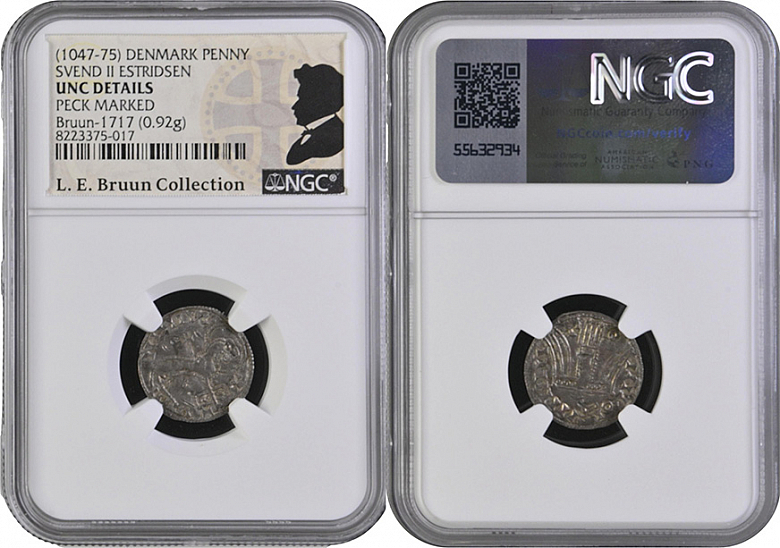 Денарий, Дания, Sven Estridsen (1047-1075), м.д. Lund, Hbg. 17