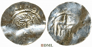 Денарий, Германия, Нижняя Лотарингия, Bernhard II (1011-1059), м.д. Jever, Dbg. 591-593
