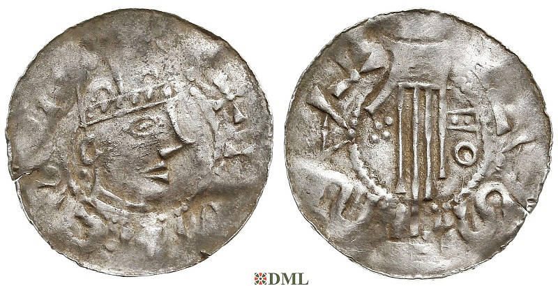 Денарий, Германия, Швабия, Heinrich II (1002-1024), м.д. Esslingen, Dbg. 951