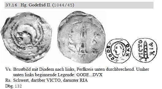 Денарий, Германия, Нижняя Лотарингия, Gottfried der Kinderlose (1012-1023), м.д. ?, Ilisch 2014, 37.16