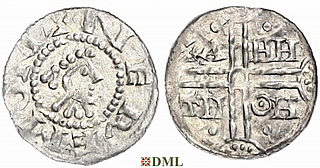 Денарий, Германия, Нижняя Лотарингия, Hermann (1020-1051), м.д. Emden, Dbg. 772/773