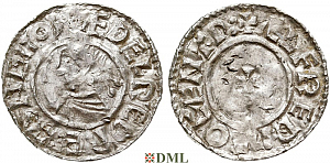 Денарий, Англия, Æthelred II (978-1016), м.д. Canterbury, монетарий Elfred, North 777