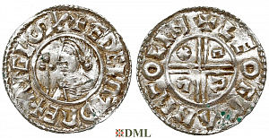 Денарий, Англия, Æthelred II (978-1016), м.д. Lincoln, монетарий Leofman, North 770