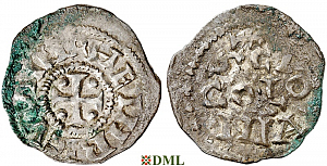 Денарий, Германия, Нижняя Лотарингия, Heinrich II (1014-1024), м.д. Koln, Dbg. 358