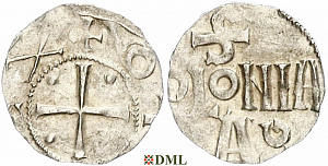 Денарий, Германия, Нижняя Лотарингия, Otto III (983-1002), м.д. Koln, Dbg. 331