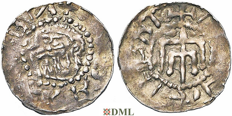 Денарий, Германия, Нижняя Лотарингия, Bernhard II (1011-1059), м.д. Jever, Dbg 591-593