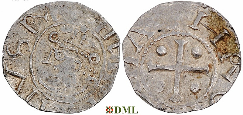 Денарий, Германия, Саксония, Heinrich II (1002-1024), м.д. Dortmund, Dbg. 749