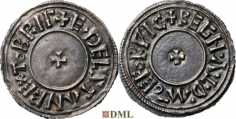 Денарий Англия, Æthelstan (924-939), м.д. Chester, монетарий Regenbald, North 672