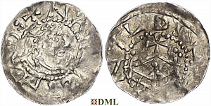 Денарий, Германия, Саксония, Azelin (1044-1054), м.д. Hildesheim, Dbg. 718