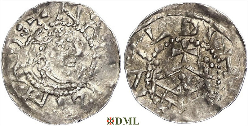 Денарий, Германия, Саксония, Azelin (1044-1054), м.д. Hildesheim, Dbg. 718