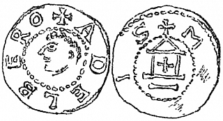 Денарий, Германия, Верхняя Лотарингия, Adalbero II (984-1005), м.д. Metz, Dbg. 17