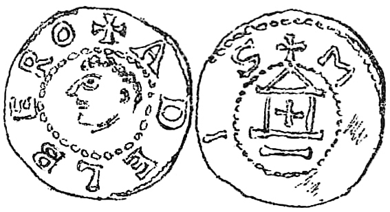 Денарий, Германия, Верхняя Лотарингия, Adalbero II (984-1005), м.д. Metz, Dbg. 17