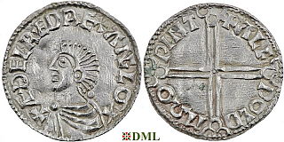 Денарий, Англия, Æthelred II (978-1016), м.д. Winchester, монетарий Ælfweald, North 774