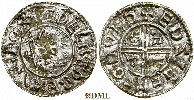 Денарий, Англия, Æthelred II (978-1016), м.д. London, монетарий Eadsige, North 770